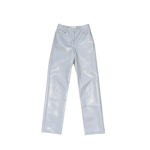 Wilfred Aritzia Melina Grey Faux Leather‎ High Rise Straight Leg Pants
